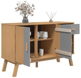 Aparador OLDEN 114x43x73,5 cm pinho maciço cinzento e castanho