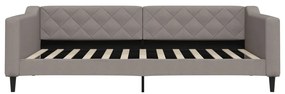 Sofá-cama 100x200 cm tecido cinzento-acastanhado