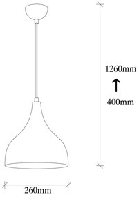 Candeeiro de Teto Saglam – Cobre, Branco, Preto – Diâmetro 26 cm, Altu