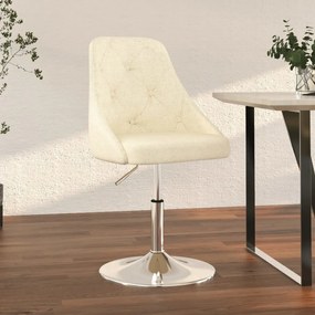 vidaXL Cadeira de jantar giratória tecido cor creme