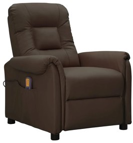 vidaXL Cadeira de massagens couro artificial castanho