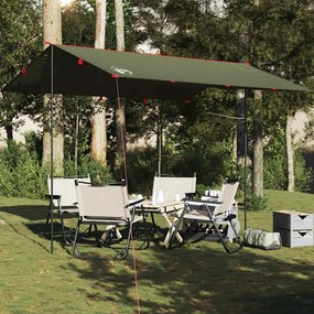 vidaXL Lona de campismo 366x306 cm impermeável verde azeitona