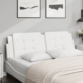 Almofadão de cabeceira 160 cm couro artificial branco