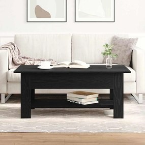 Mesa de café vidaXL em preto e carvalho com dimensões de 102x55x42 cm em madeira de engenharia