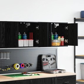 vidaXL Armários de parede para garagem 2 pcs derivados de madeira