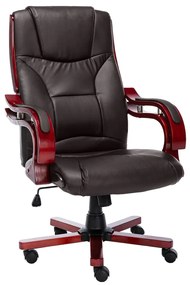 vidaXL Cadeira de escritório couro genuíno castanho