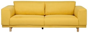 Sofá de 3 lugares em tecido amarelo NIVALA Beliani