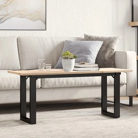Mesa de centro estrutura em O 110x40x45cm pinho e aço