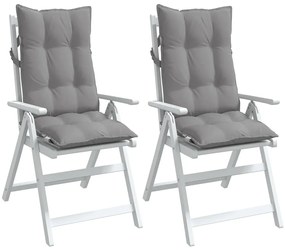 Almofadões p/ cadeira encosto alto 2 pcs tecido oxford cinzento