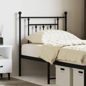 vidaXL Cabeceira de cama 75 cm metal preto