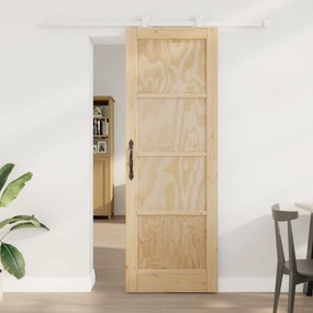 Porta de Correr vidaXL com Conjunto de Ferragens 73,5x211 cm Madeira M