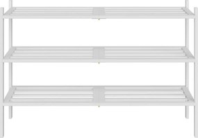 Sapateira para sapatos em bambu 25 x 70 x 51,5 cm, estante empilhável com 3 níveis Branco