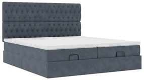 Estrutura cama otomana colchões 180x200 cm cinzento escuro