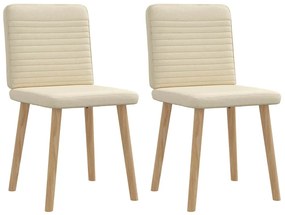 Cadeiras de jantar 2 pcs tecido cor creme