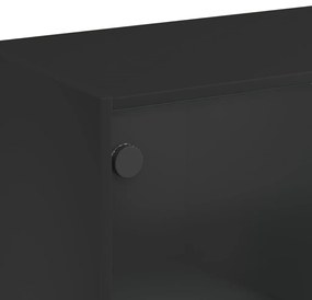 Armário alto c/ portas 68x37x109 cm derivados de madeira preto