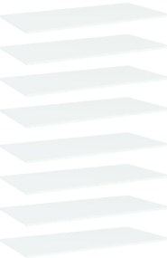 vidaXL Prateleiras para estante 8 pcs 80x30x1,5cm contraplacado branco