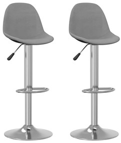 Bancos de bar 2 pcs tecido cinzento