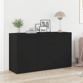 Buffet Lateral vidaXL Preto Madeira engenheirada 120 x 36 x 69 cm