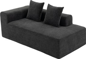 Sofá de 2 Lugares em Chenille com 2 Almofadas Assento com Molas sem Montagem 171,5x91,5x83 cm Cinza Escuro