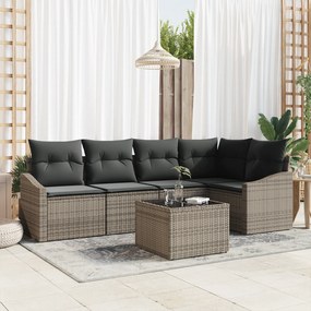 Conjunto de Jantar de 5 Peças com Almofadas Vime Sintético Preto