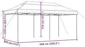 Tenda para festas pop-up dobrável 580x292x315 cm preto