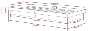 Estrutura de cama 100x200 cm madeira maciça branco