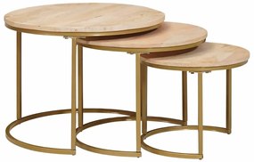 vidaXL Mesas de Café Empilháveis 3 pcs