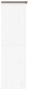 Roupeiro BODO 99x53,5x173 cm pinho maciço branco e castanho