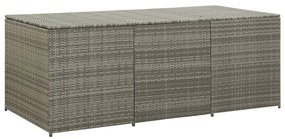 46479 vidaXL Caixa de arrumação para jardim 180x90x70 cm vime PE cinzento