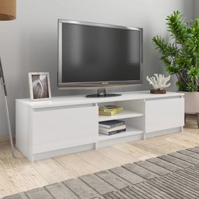 Móvel de TV Infinity de 140cm - Branco Brilhante - Design Moderno