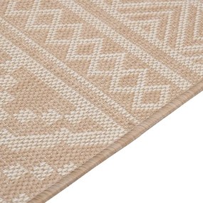 Tapete de tecido plano p/ exterior 160x230 cm riscas castanhas