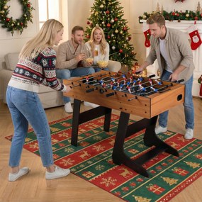 Mesa de matraquilhos dobrável 121 x 60,5 x 81 cm em madeira com 22 jogadores para crianças, 2 marcadores e 2 bolas para 2 a 4 jogadores – Festas, famí