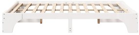 Estrutura de Cama Branca Madeira 140 x 200 cm Minimalista