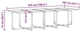 Conjunto de Jantar de Jardim com 15 Peças e Almofadas em Aço e Rattan