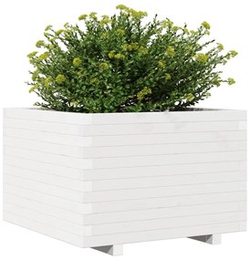 Vaso de jardim 70x70x49,5 cm madeira de pinho maciça branco