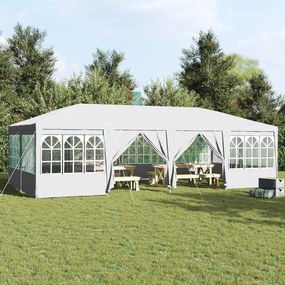 vidaXL Tenda de Festa com 12 Lados Branca 8x4 m PE