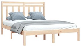 Estrutura de cama dupla pequena 4FT 120x190 cm madeira maciça