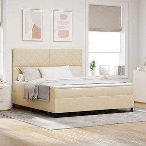 vidaXL Cama Box Spring com Colchão Creme Super King Tecido