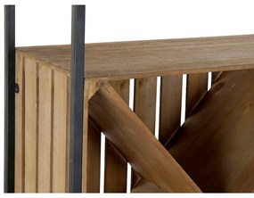 Suporte para garrafas DKD Home Decor Preto Natural Metal Abeto 60 x 30 x 160 cm