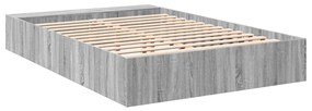 Estrutura de cama 140x200 cm derivados de madeira cinza sonoma