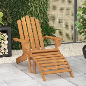 vidaXL Cadeira jardim Adirondack c/ apoio de pés madeira acácia maciça