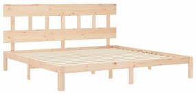 Cama sem colchão 200x200 cm madeira de pinho maciça