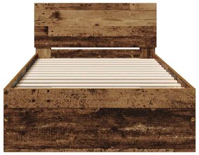 Estrutura de Cama Sem Colchão com Cabeceira Madeira Velha 90x190 cm