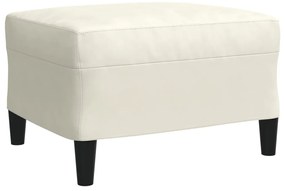 3 pcs conjunto de sofás com almofadões veludo cor creme