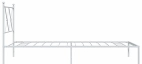 Estrutura de cama com cabeceira 90x190 cm metal branco