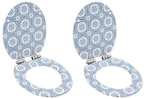 Assentos sanita 2 pcs tampas fecho suave MDF design porcelana