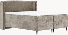 Cama divã em chenille artesanal com arrumação Monpelli, H4