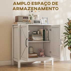 Aparador para Sala de Estar Moderno Móvel Sala de Estar com Prateleira Ajustável Aparador Cozinha 80x35x85 cm Branco