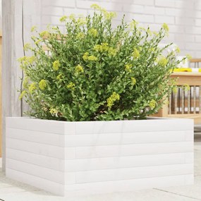 vidaXL Vaso/floreira de jardim 50x50x23 cm pinho maciço branco
