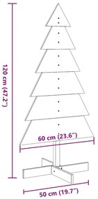Árvore de Natal decorativa 120 cm pinho maciço castanho-mel
